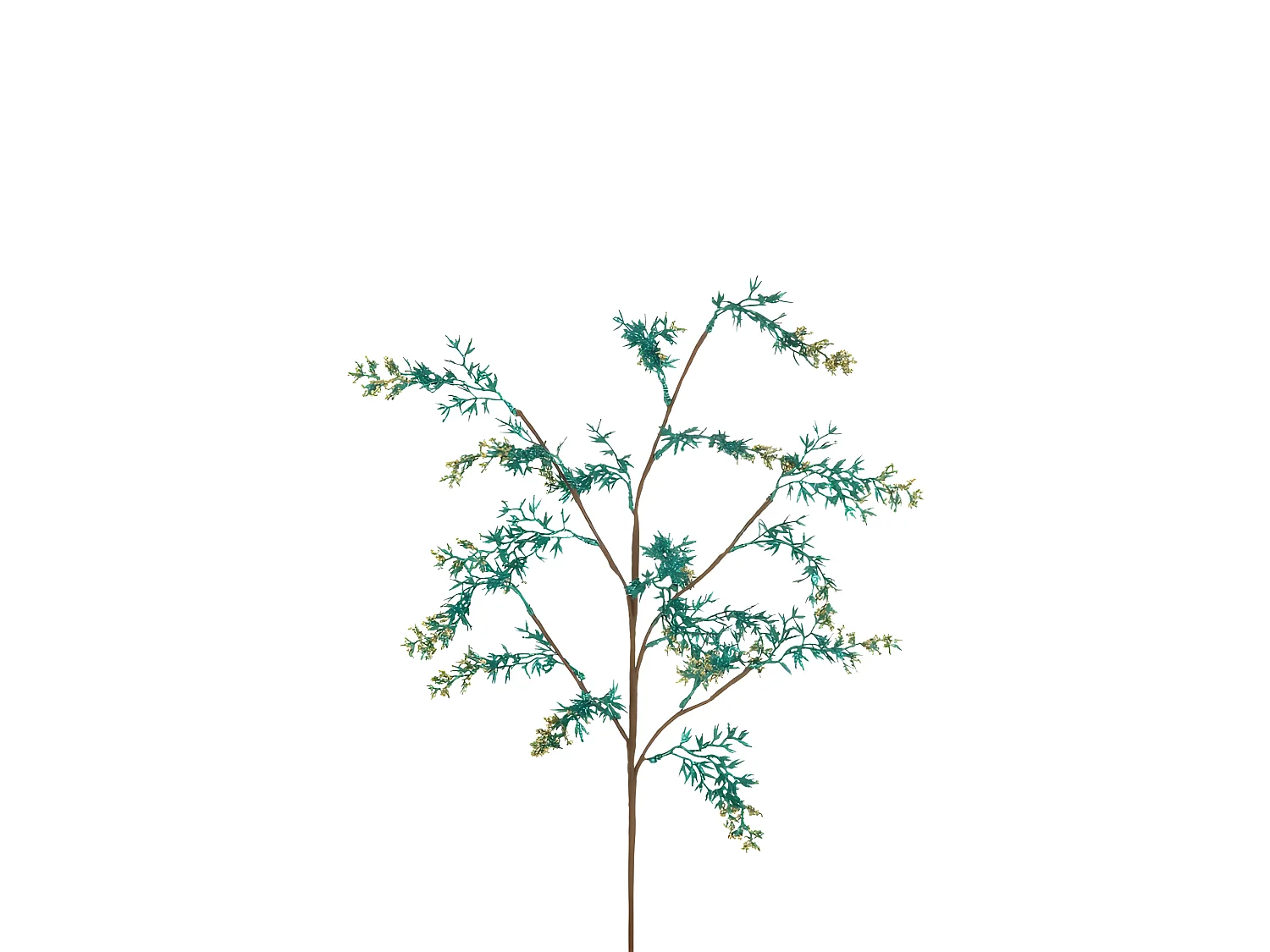 Branche de sapin enneigé en plastique azur 38x25x78 cm