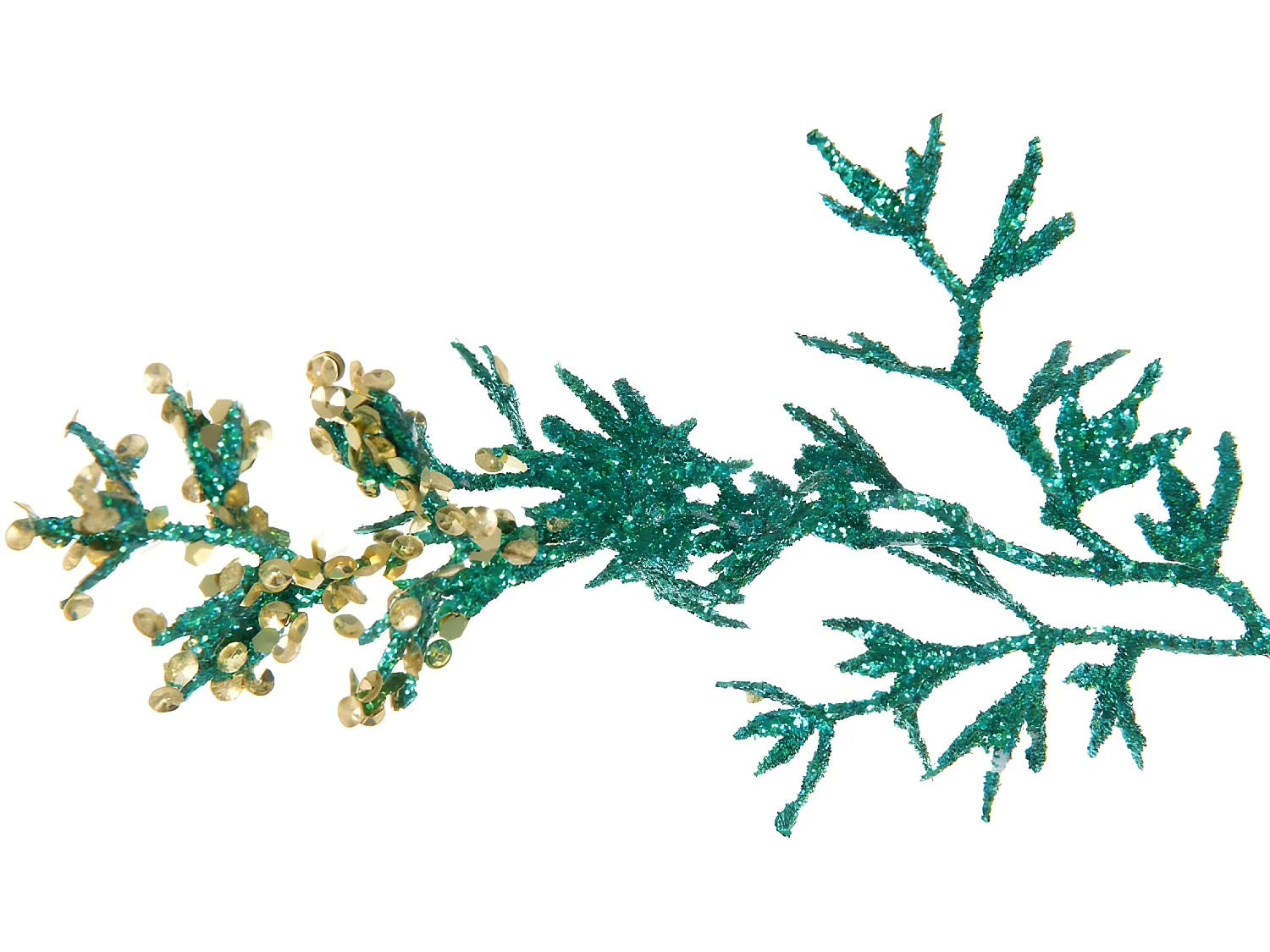 Branche de sapin enneigé en plastique azur 38x25x78 cm