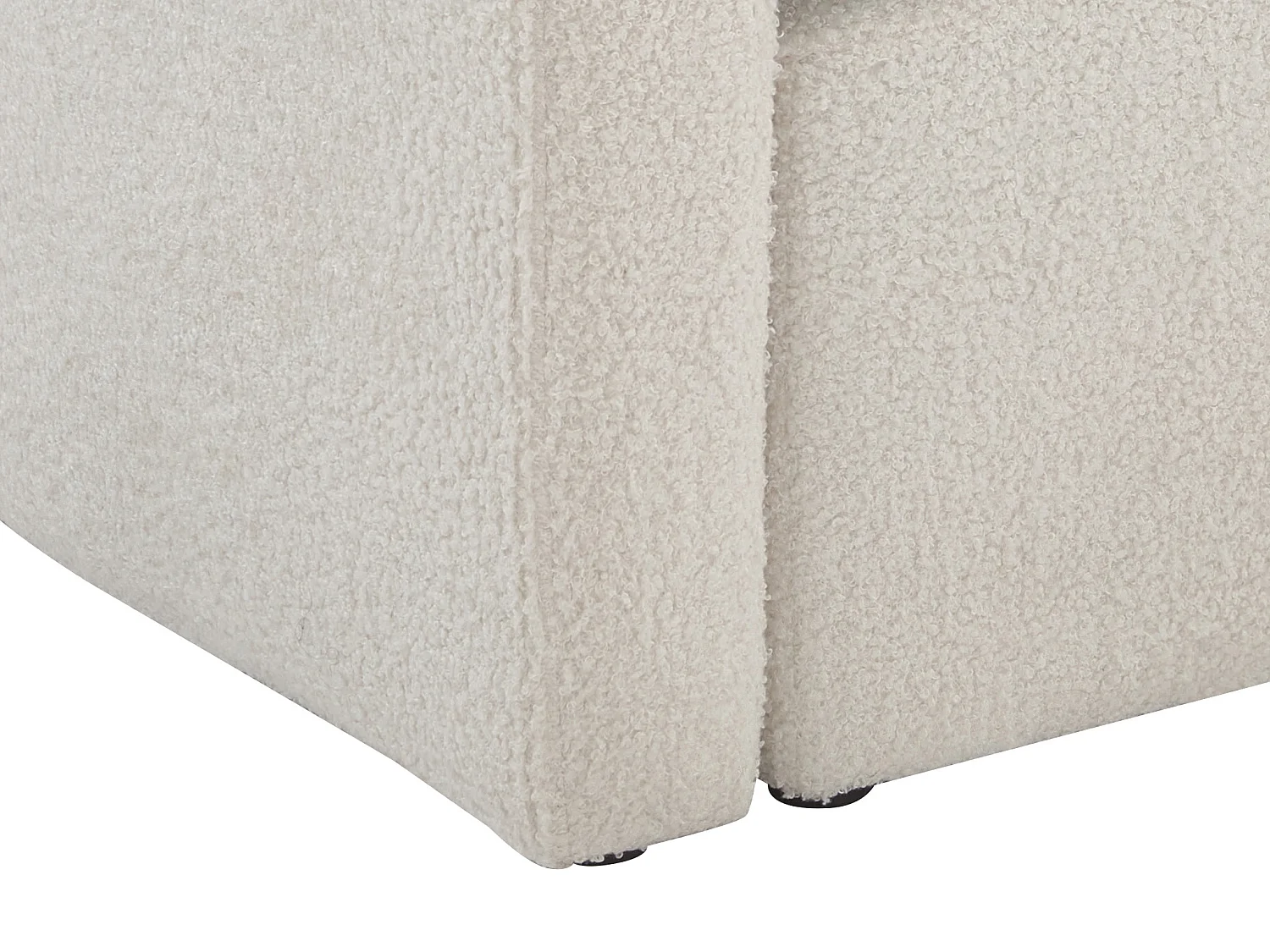 Lounge-Sessel & Hocker - Bouclé-Stoff - Weiß - JOVANA