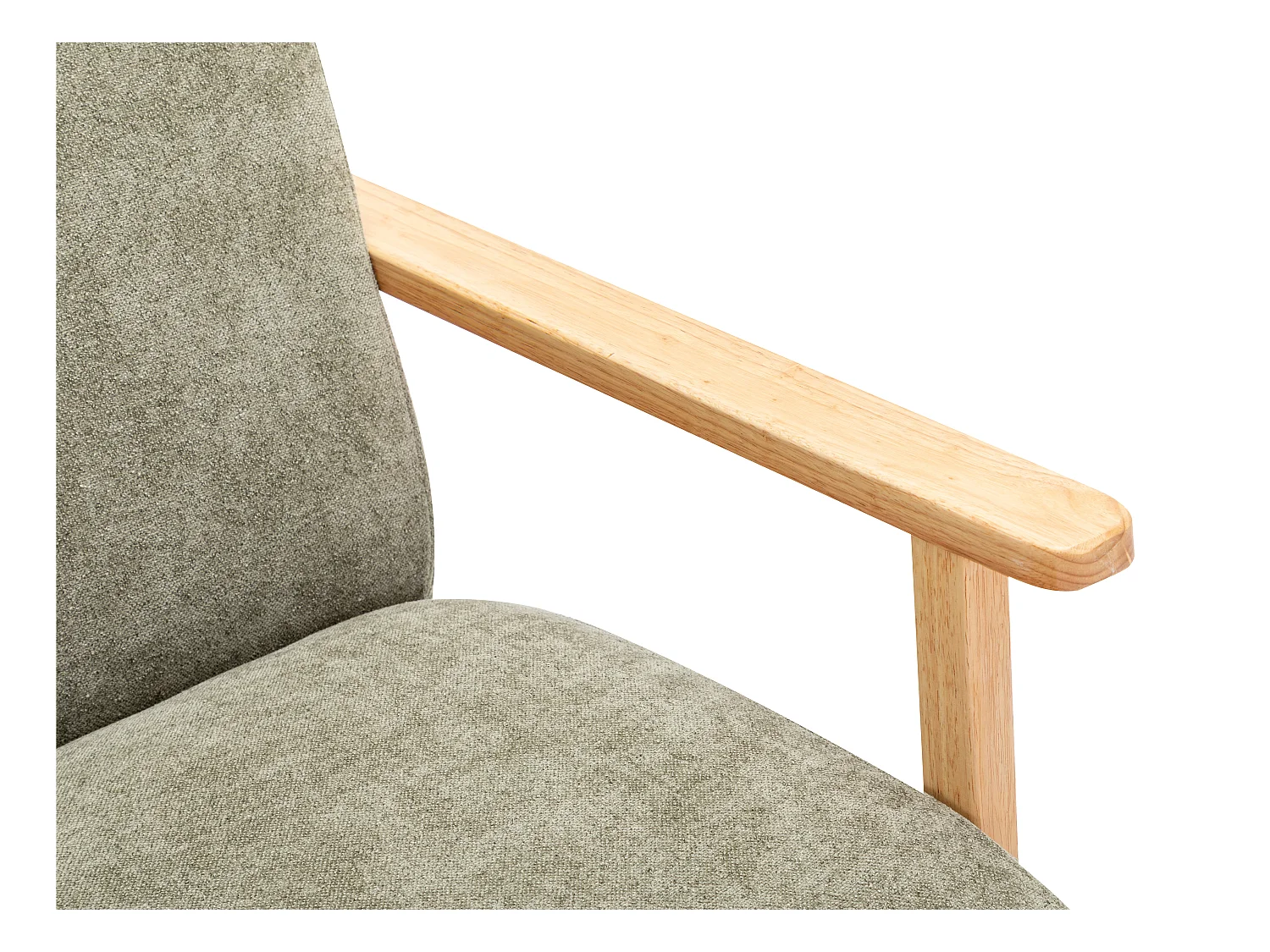 Fauteuil van groene stof en hout JULOMO