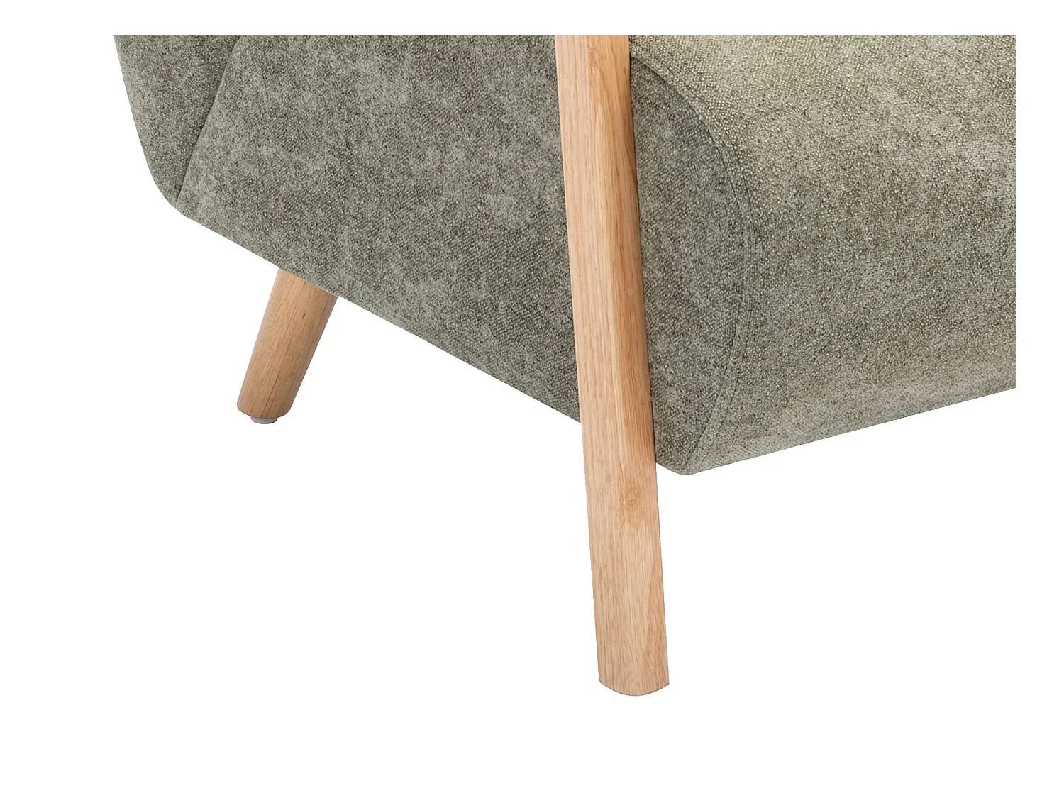 Fauteuil van groene stof en hout JULOMO