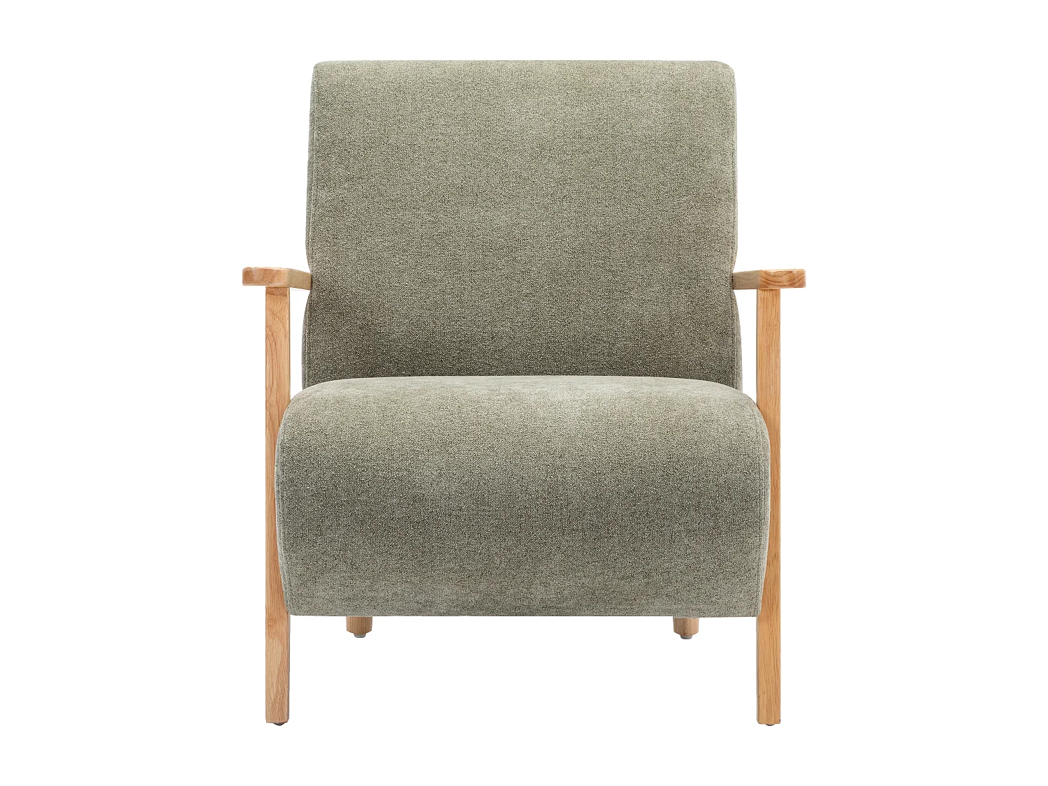 Fauteuil en tissu vert et bois JULOMO