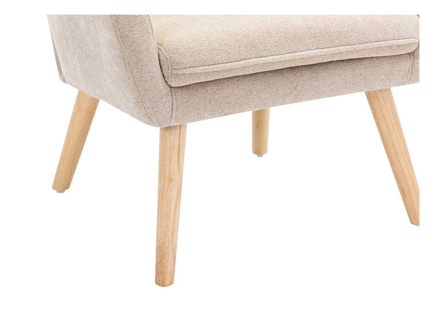 Sillón tapizado de tela beige SERINO