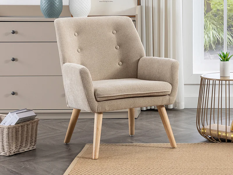 Sessel - Stoff - Beige - SERINO