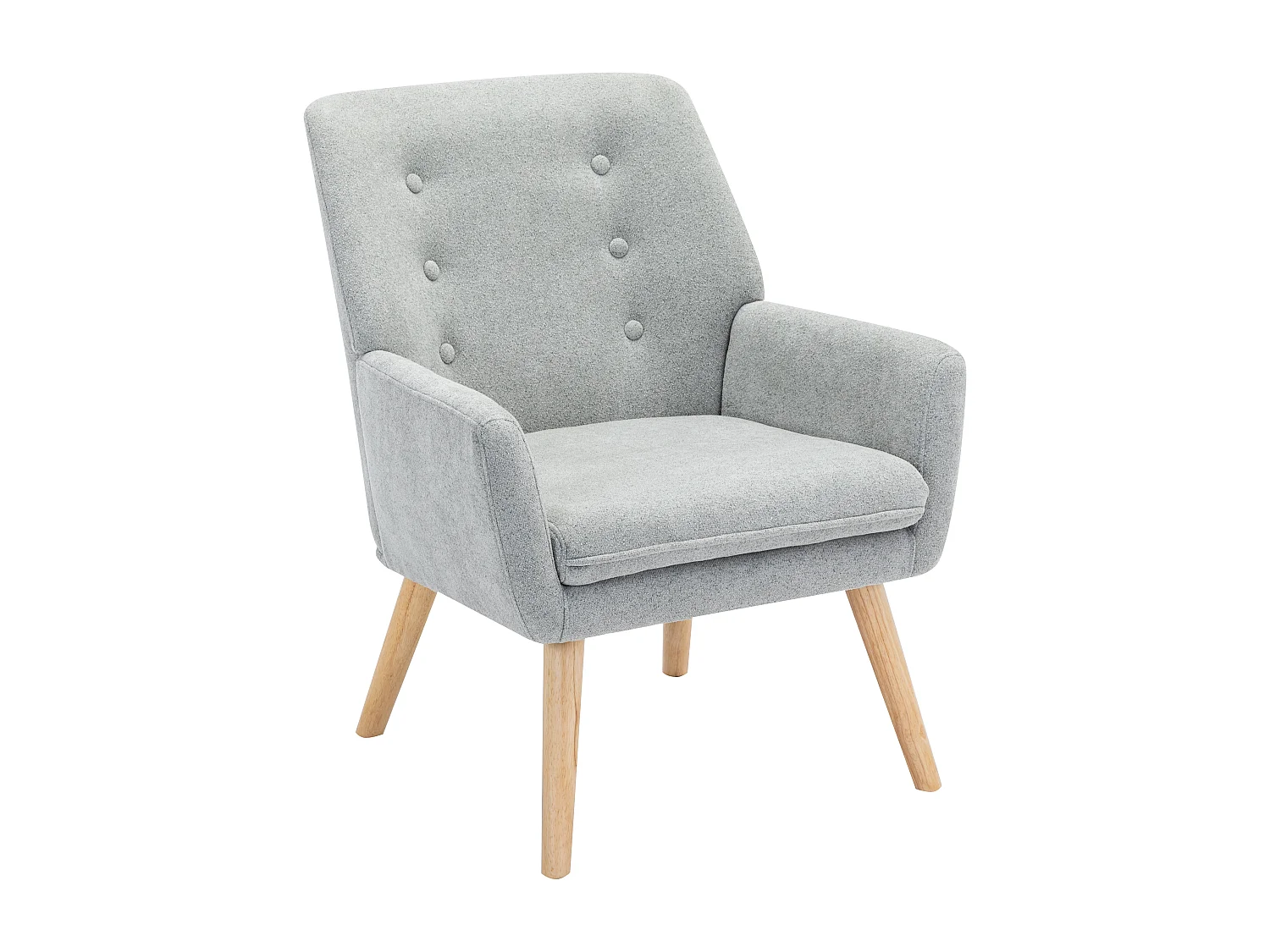 Fauteuil van grijze stof SERINO