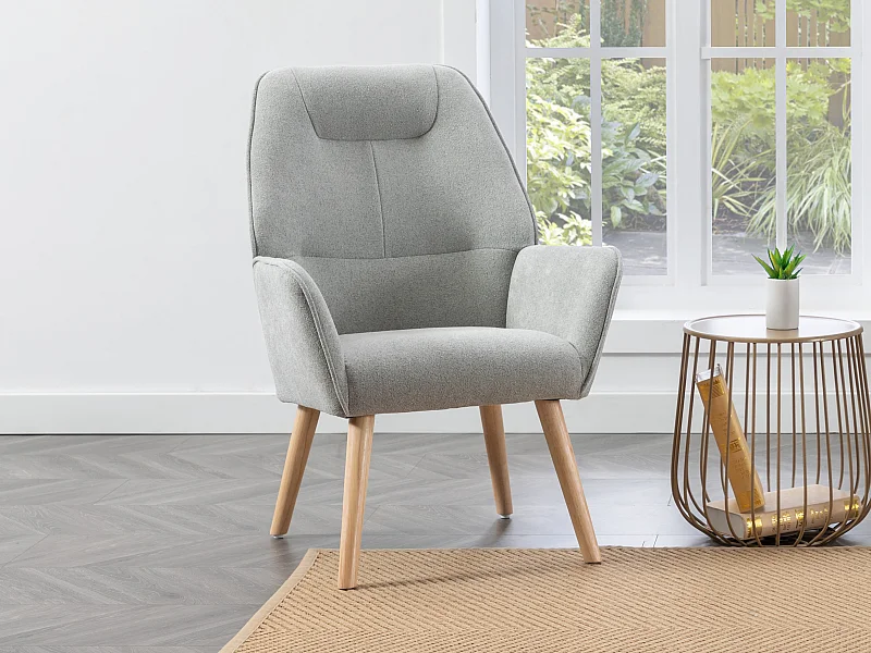 Fauteuil en tissu gris OSIMO