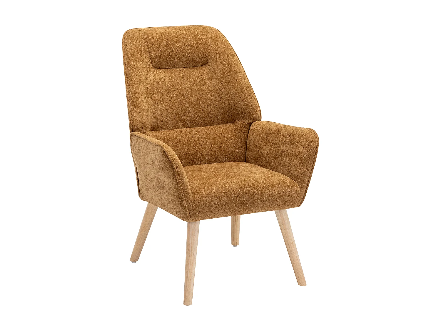 Fauteuil en tissu camel OSIMO