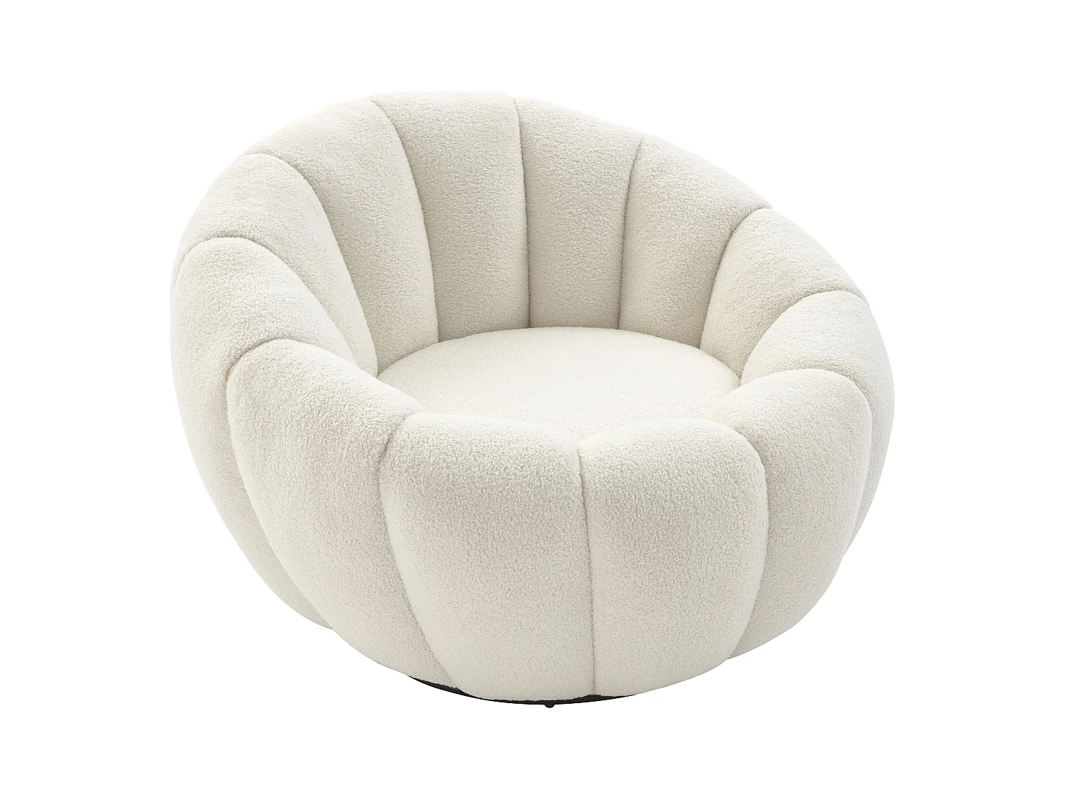 Drehsessel muschelförmig - Bouclé-Stoff - Weiß - COSSATO