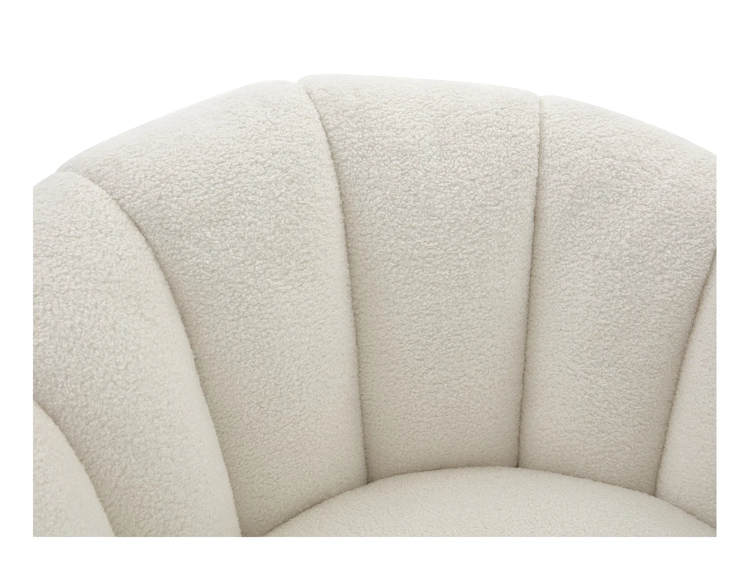 Poltrona conchiglia girevole in Tessuto bouclette Bianco - COSSATO