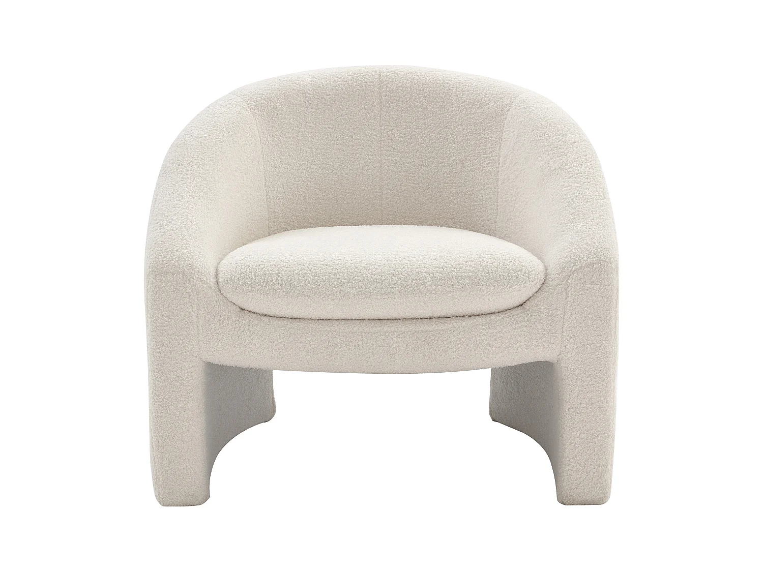 Sessel - Bouclé-Stoff - Weiß - OSSANA