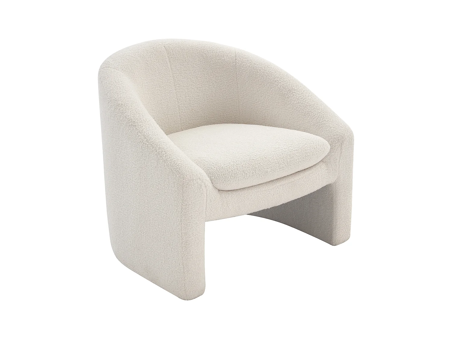 Sessel - Bouclé-Stoff - Weiß - OSSANA