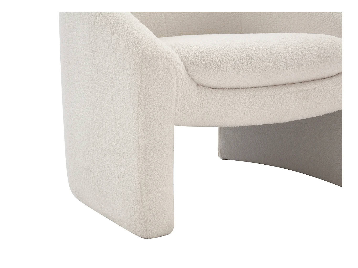 Sessel - Bouclé-Stoff - Weiß - OSSANA