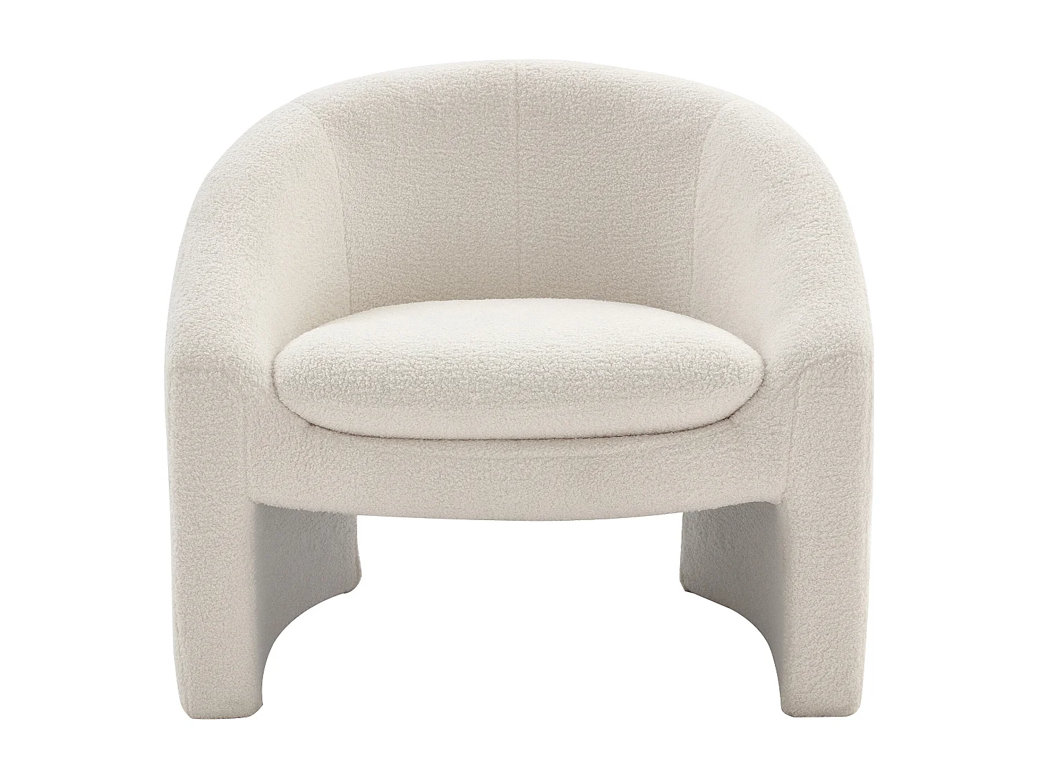 Fauteuil en tissu bouclette blanc OSSANA