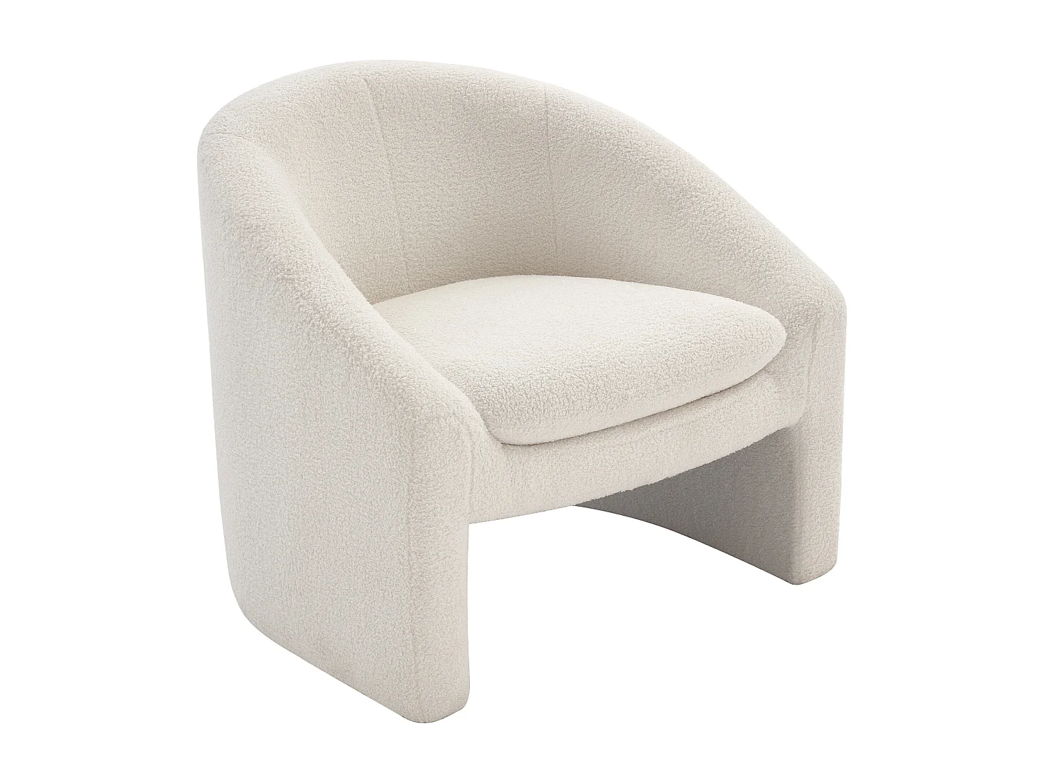 Fauteuil en tissu bouclette blanc OSSANA