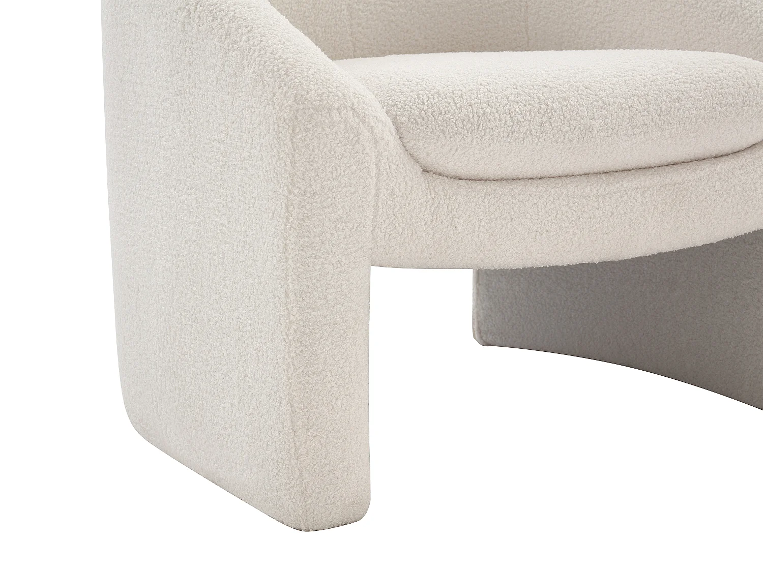 Fauteuil en tissu bouclette blanc OSSANA