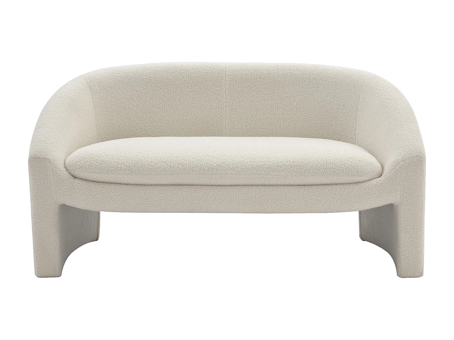 Zitbank 2 personen in wit bouclé OSSANA