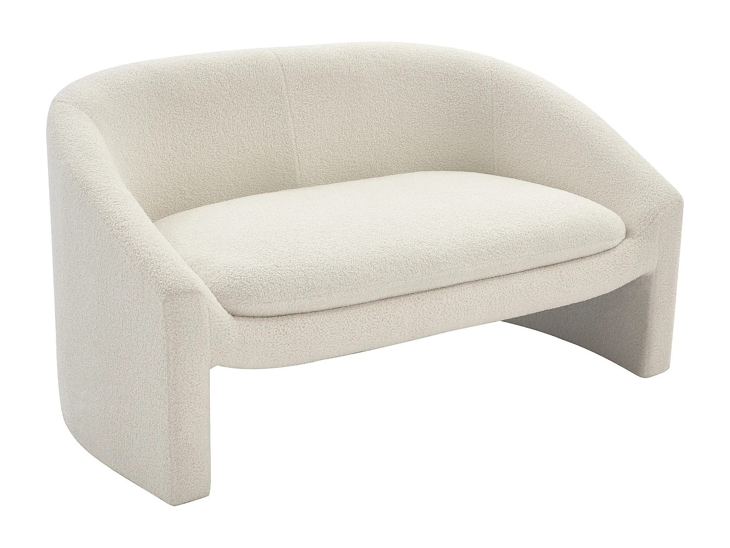 Zitbank 2 personen in wit bouclé OSSANA