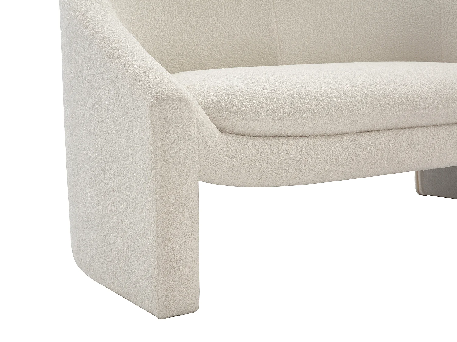 Zitbank 2 personen in wit bouclé OSSANA