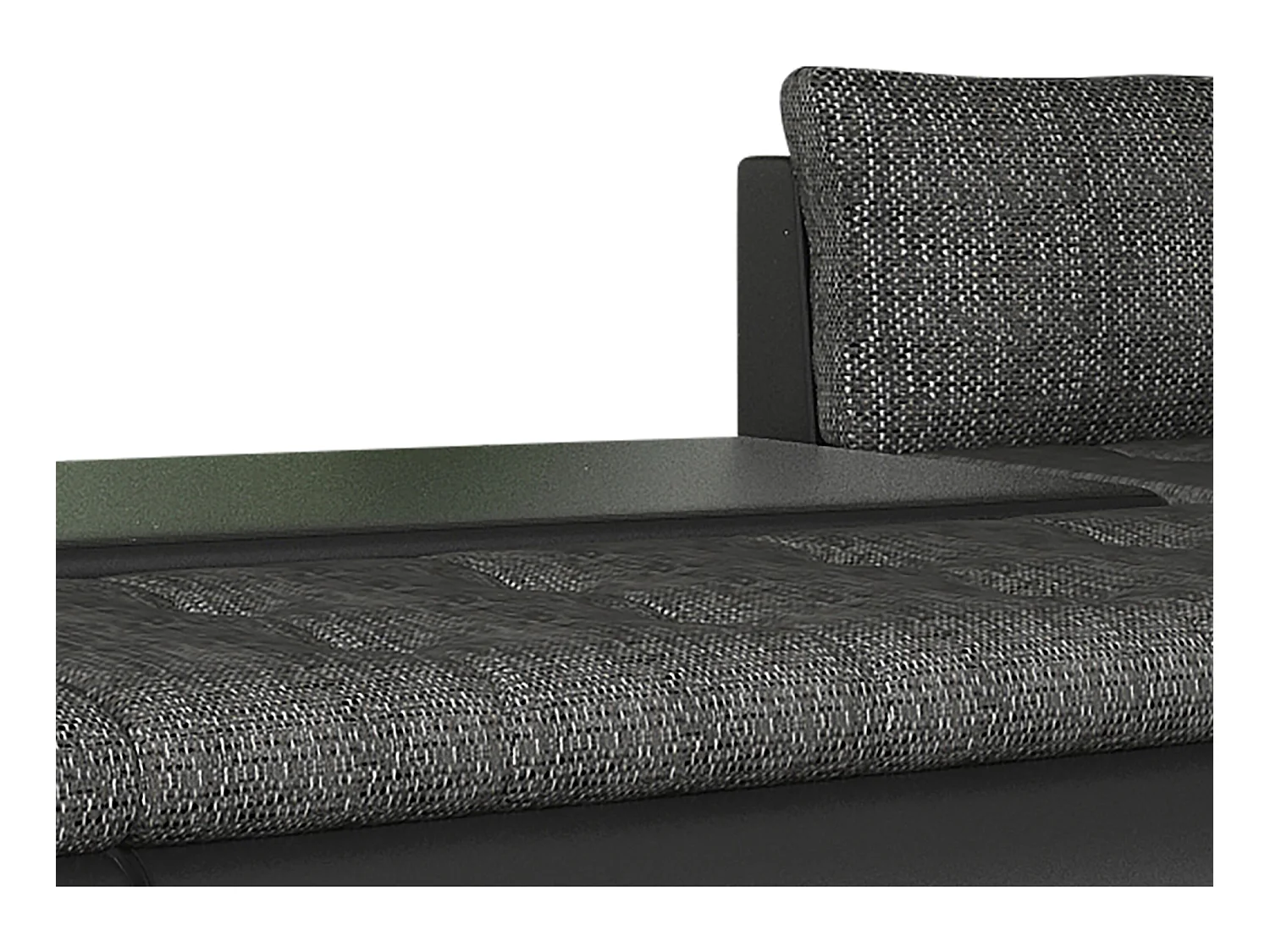 Panoramahörnsoffa bäddbar och vändbar i tyg och konstläder i svart och antracitgrått AZELMA II