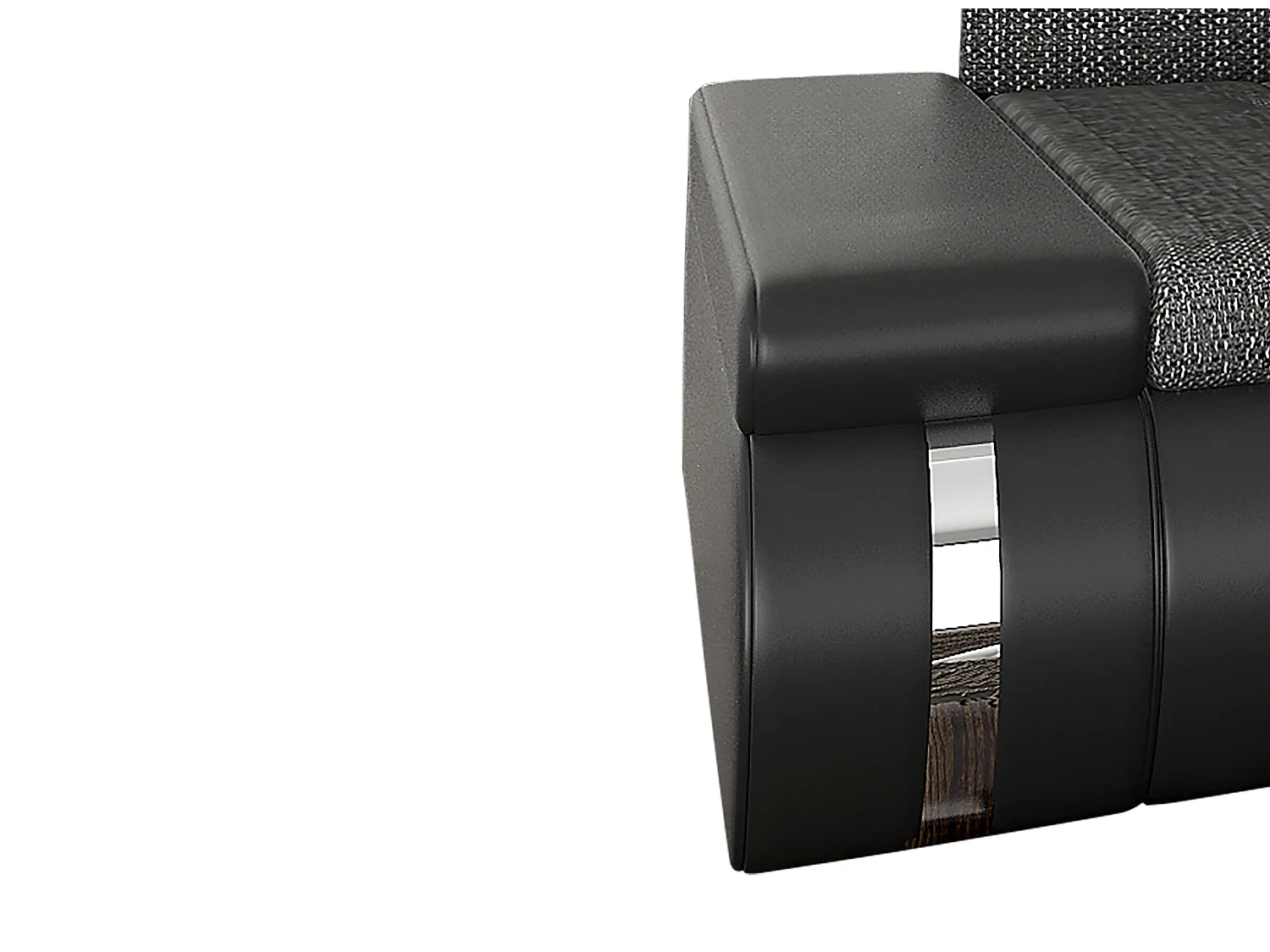 Wohnlandschaft mit Schlaffunktion - Ecke wechselbar - Stoff & Kunstleder - Schwarz & Anthrazit - AZELMA II