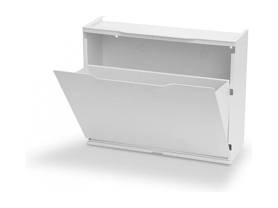 Zapatero de diseño moderno ahorra espacio 51x17x40cm - Blanco