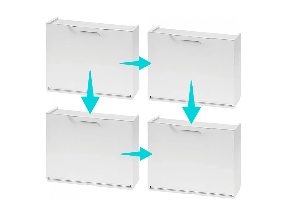 Zapatero de diseño moderno ahorra espacio 51x17x40cm - Blanco