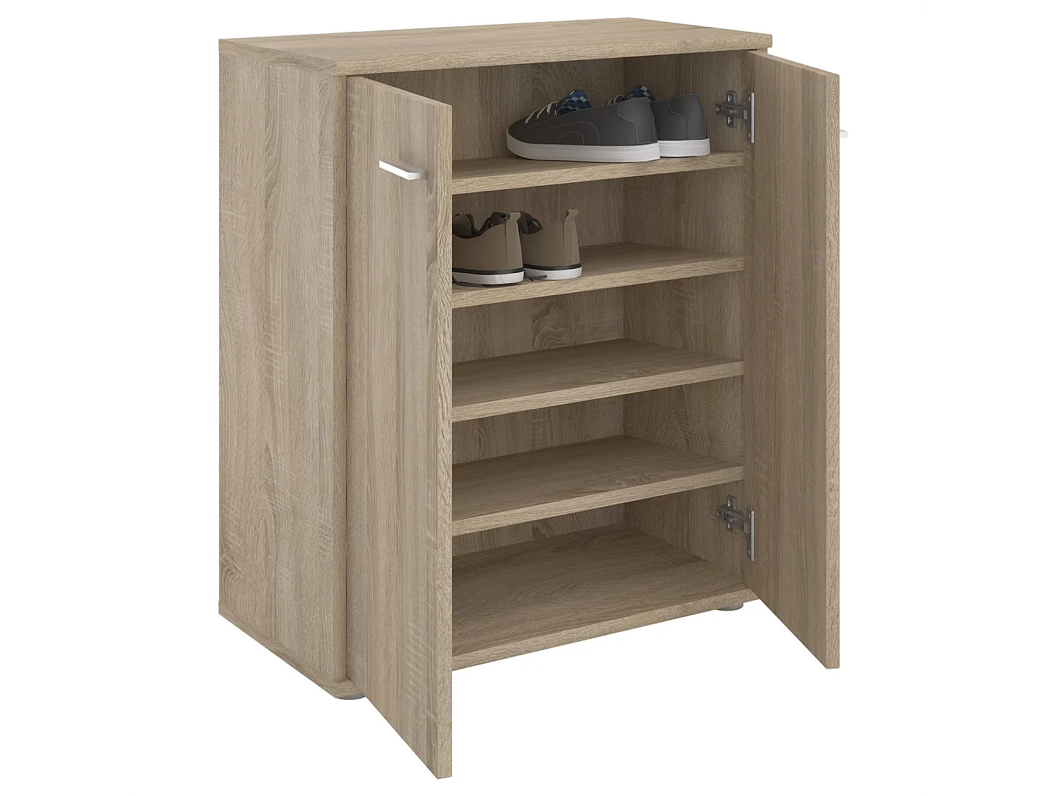 Meuble à chaussures OLYMPE, commode meuble de rangement avec 2 portes, en mélaminé décor chêne sonoma