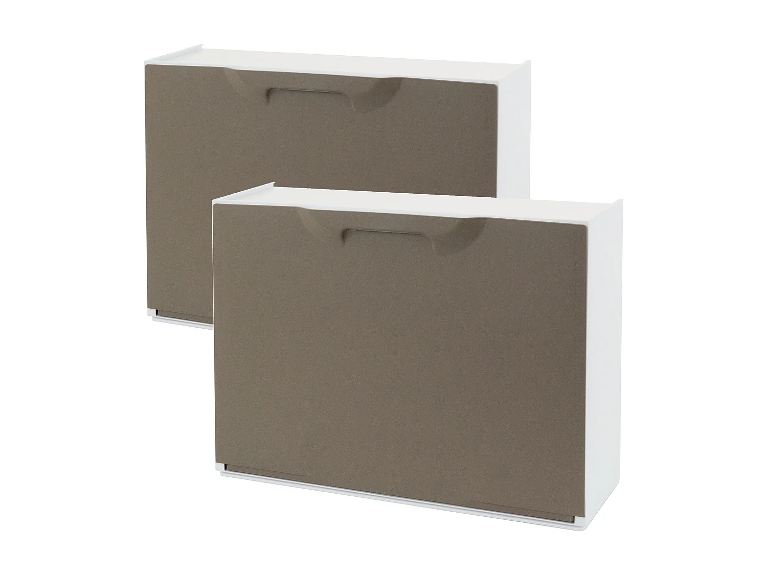 Lot De 2 Étagères À Chaussures En Polypropylène Couleur Marron,  40,1x51x17,3