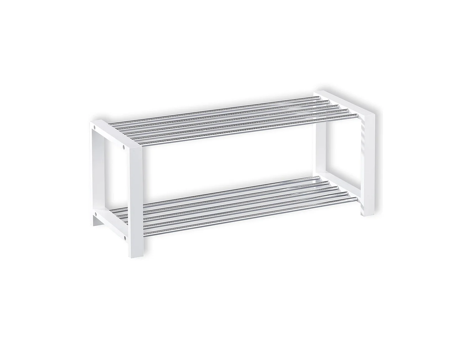 Etagère à chaussures ARINA 2 tablettes blanc