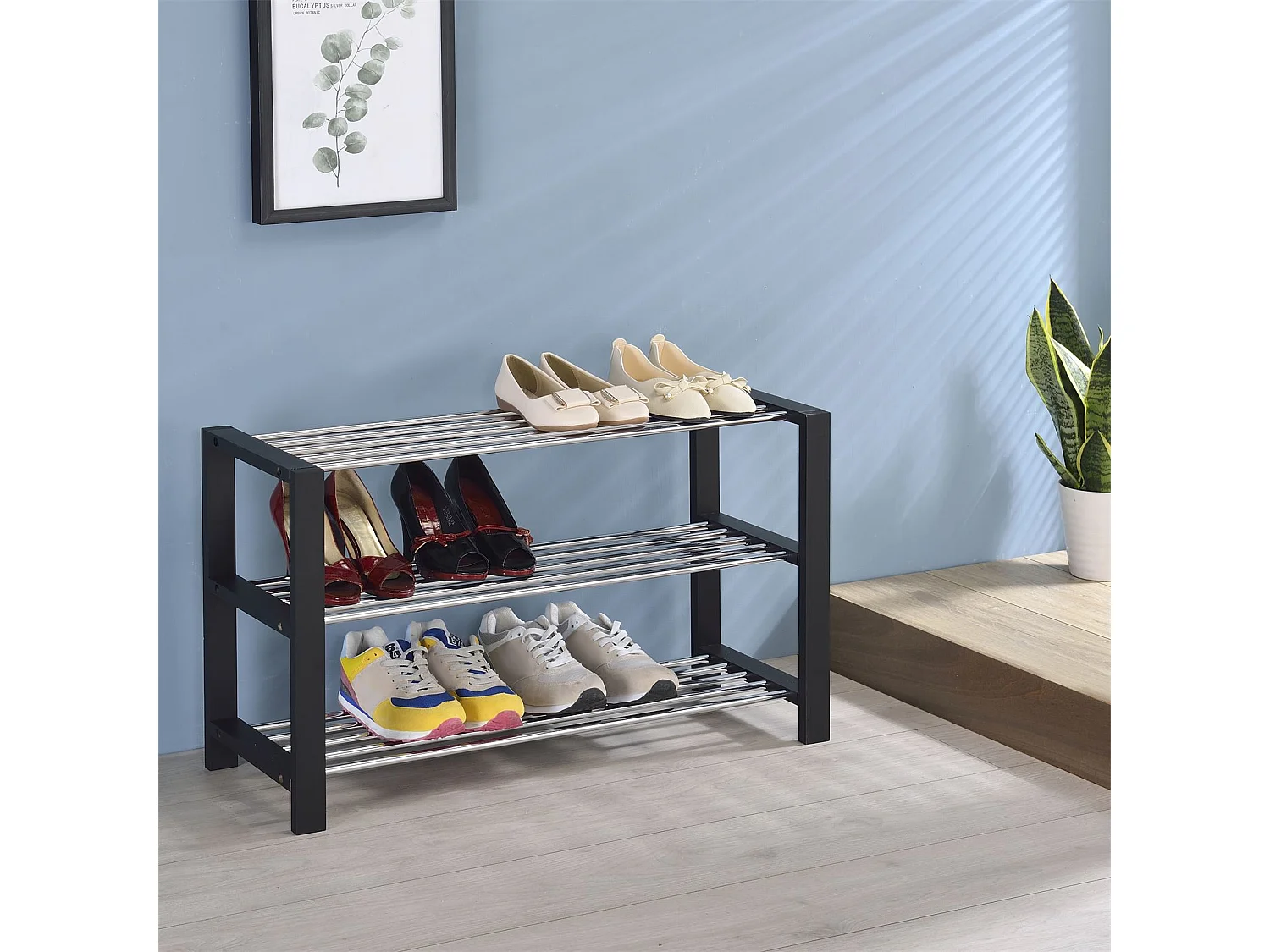 Etagère à chaussures ARINA 3 tablettes noir