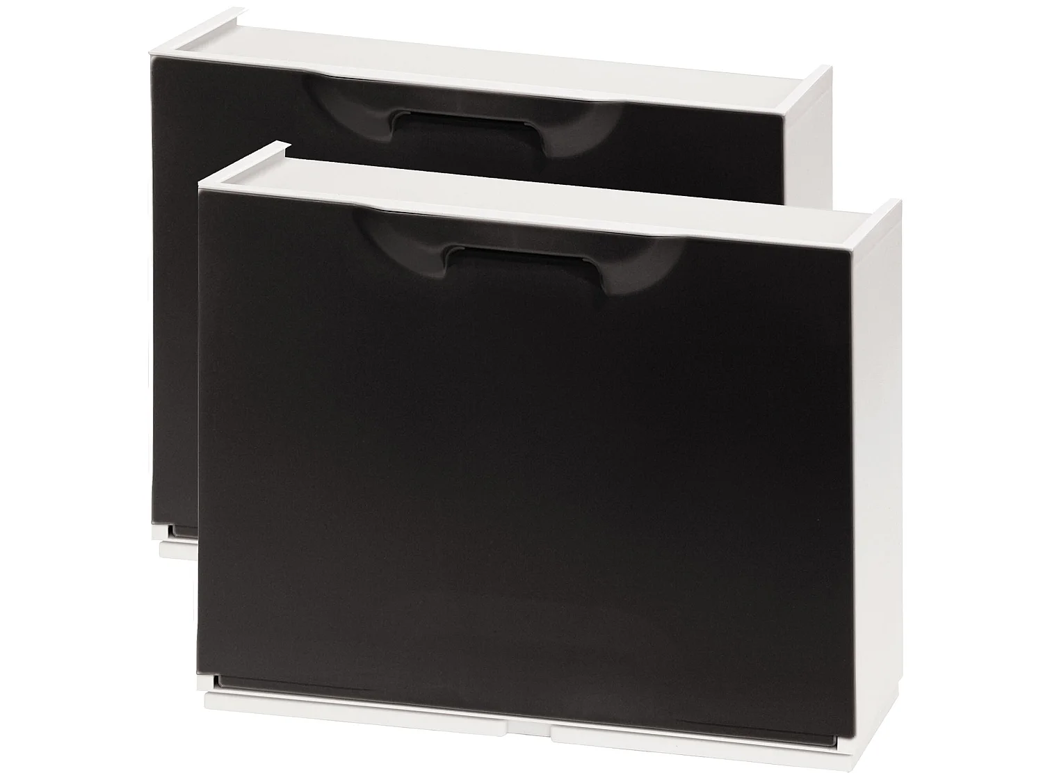 Lot De 2 Étagères À Chaussures En Polypropylène Couleur Noir, 40,1x51x17,3