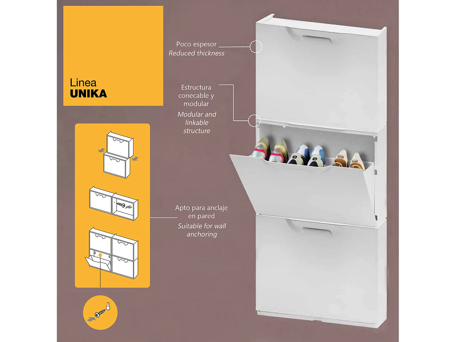 Lot De 2 Étagères À Chaussures En Polypropylène Couleur Noir, 40,1x51x17,3