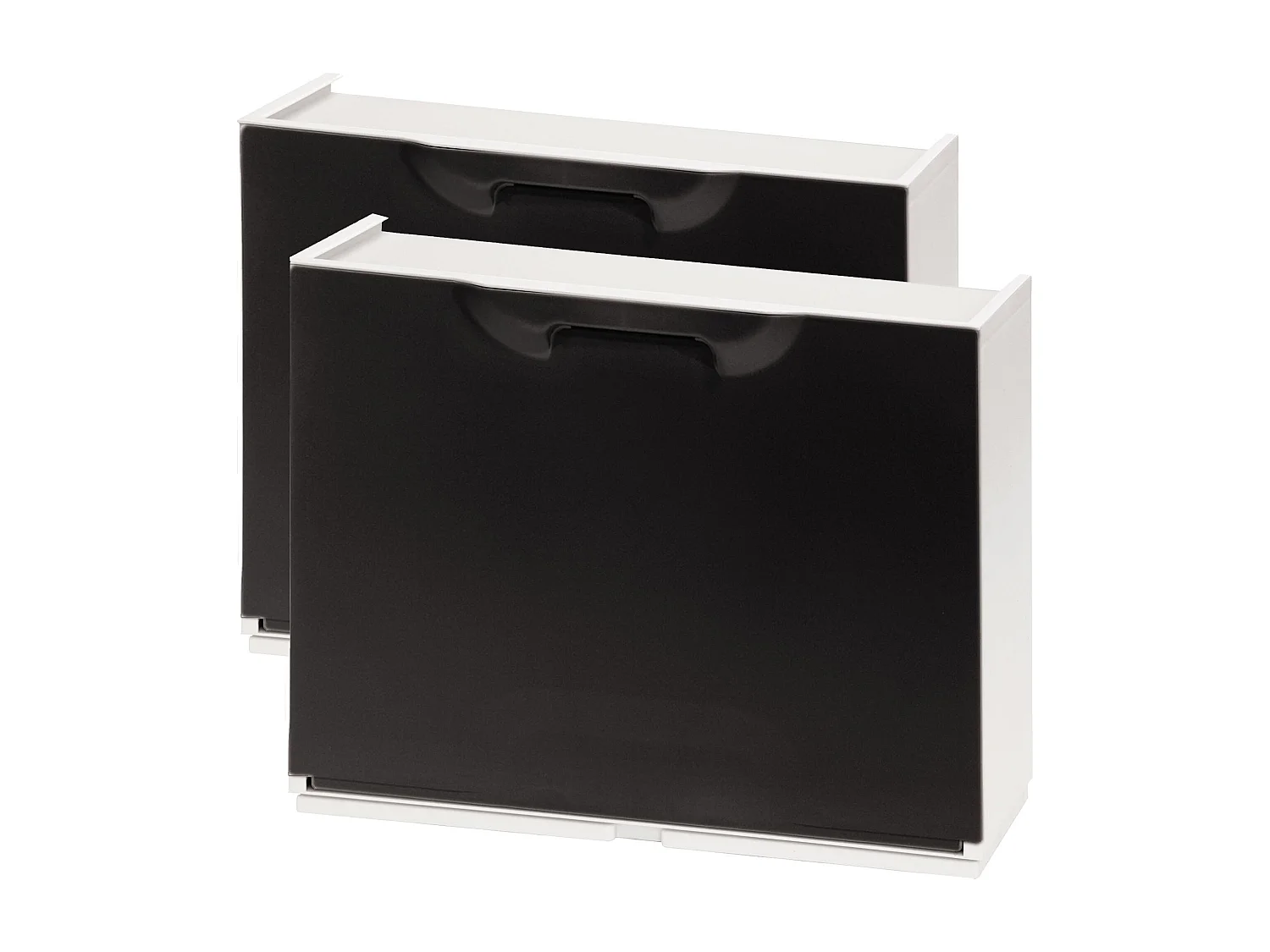 Lot De 2 Étagères À Chaussures En Polypropylène Couleur Noir, 40,1x51x17,3