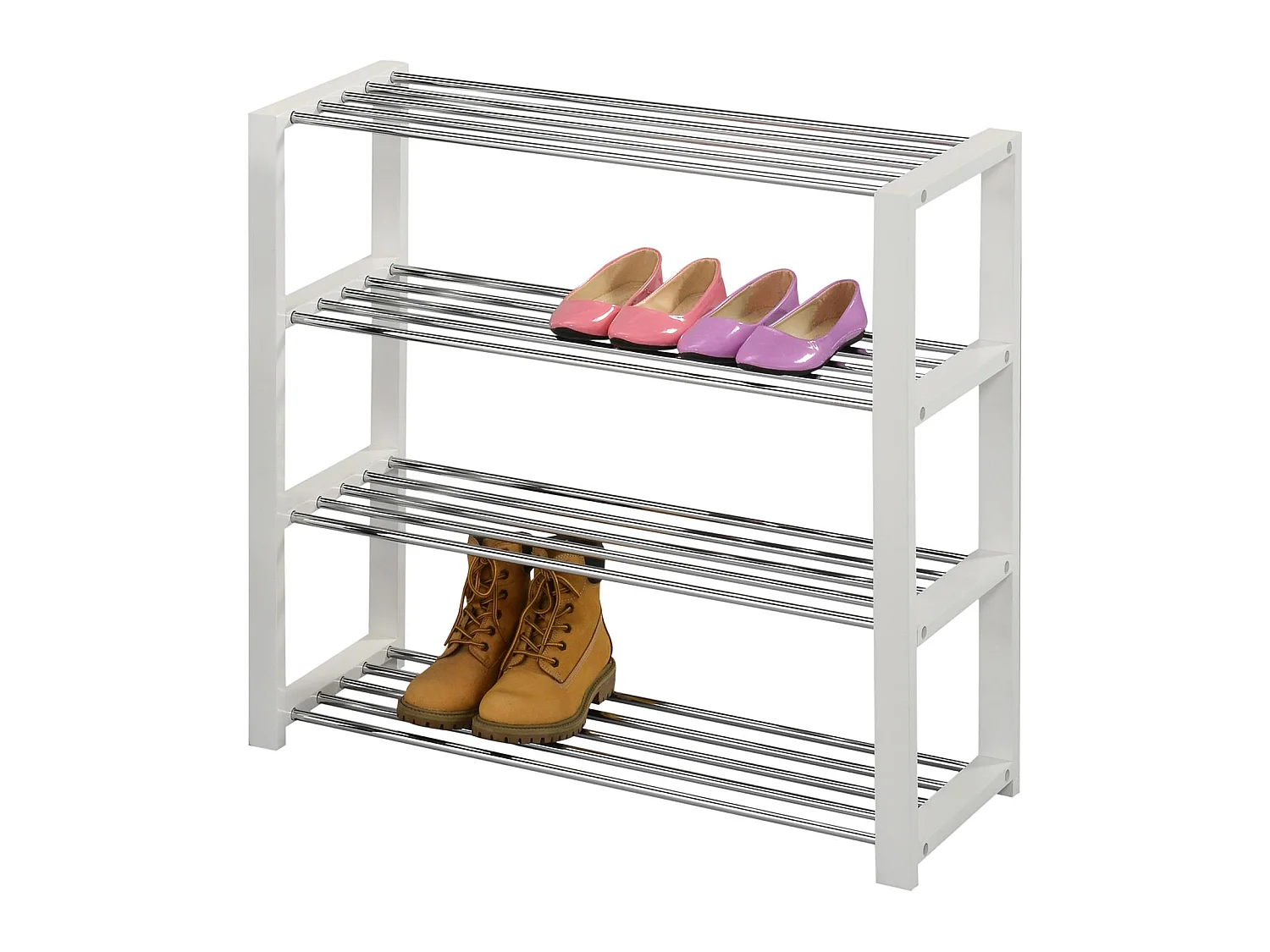 Etagère à chaussures ARINA 4 tablettes blanc
