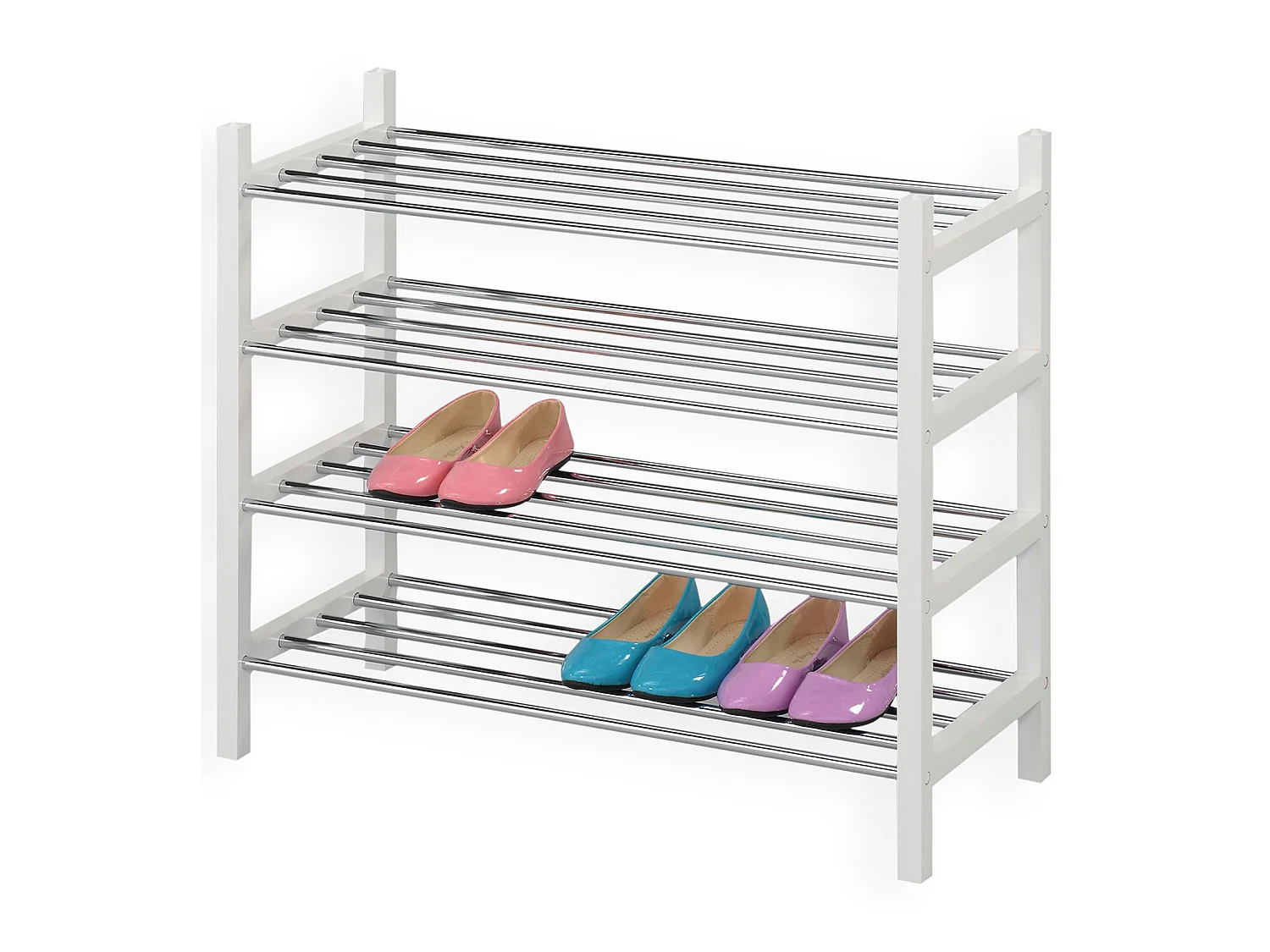 Etagère à chaussures RESA 4 tablettes laqué blanc