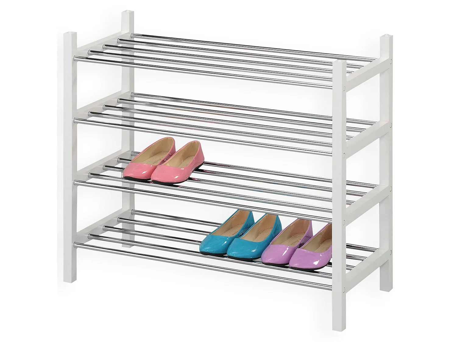 Etagère à chaussures RESA 4 tablettes laqué blanc