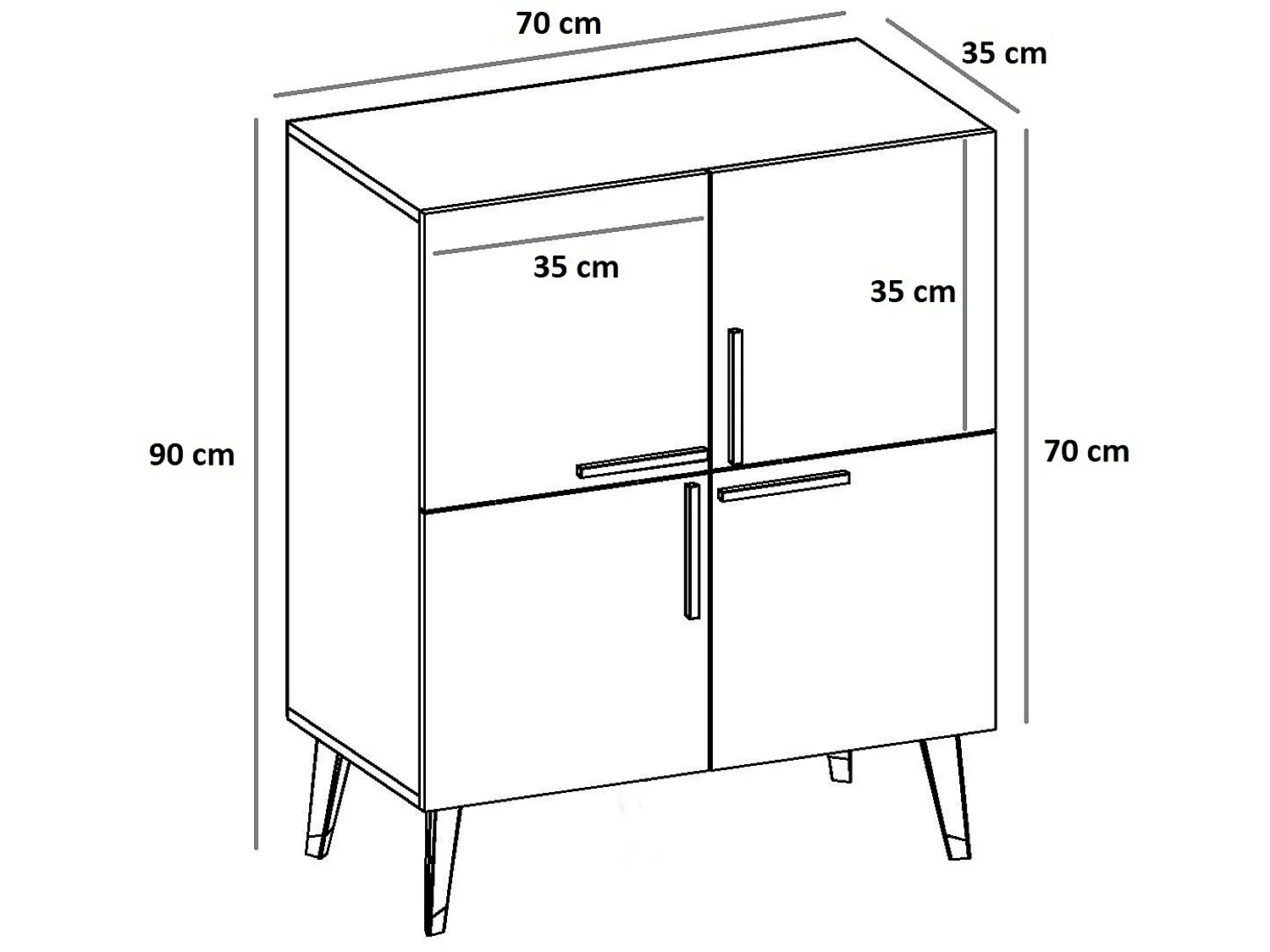 Meubles En Chêne Saphir Avec Panneaux De Particules 100% Mélaminés. 70x90x35