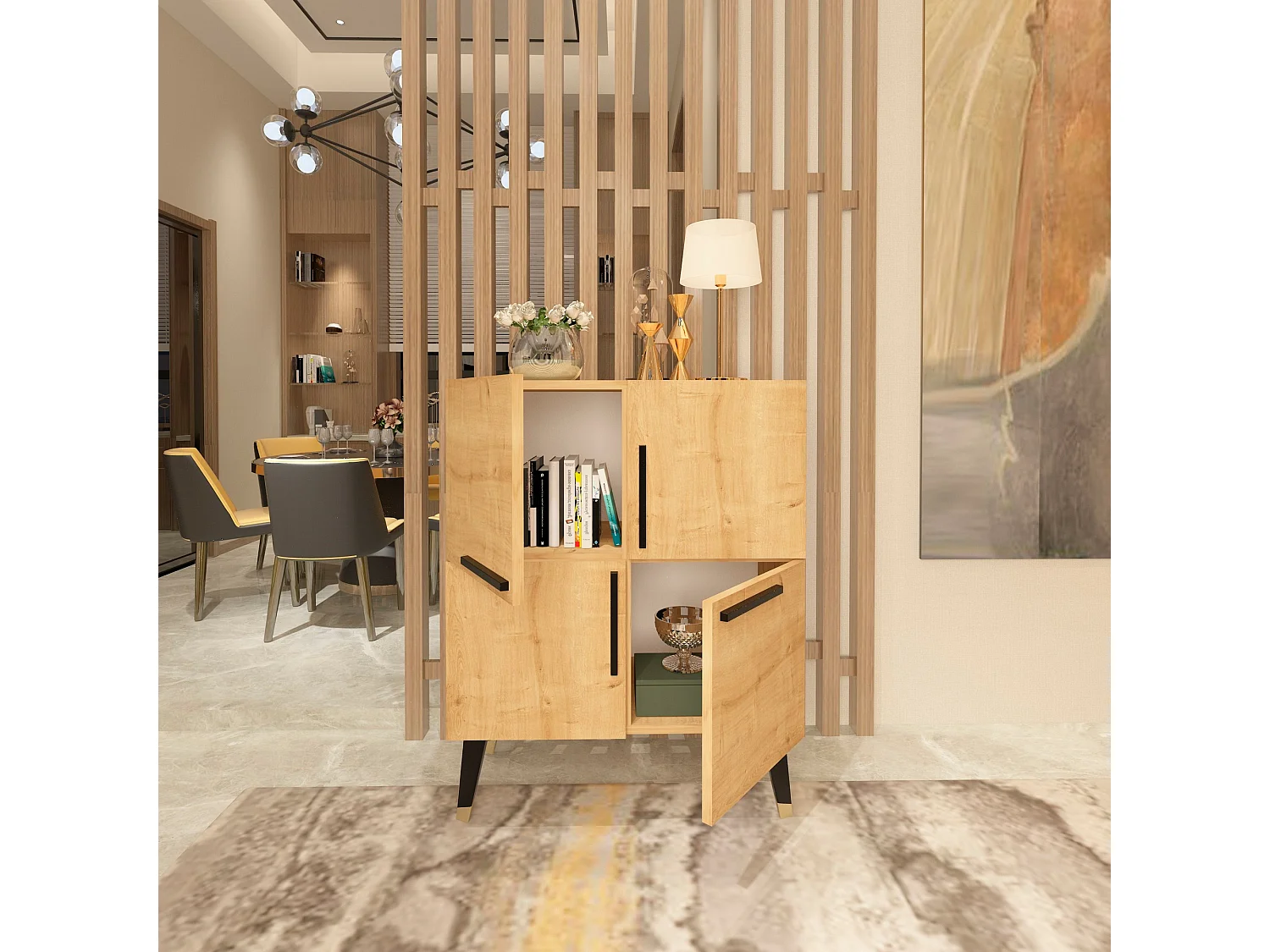 Meubles En Chêne Saphir Avec Panneaux De Particules 100% Mélaminés. 70x90x35