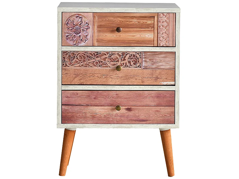 Meuble En Noyer Blanc Avec Panneau De Particules 100% Mélaminé. 50x68x35