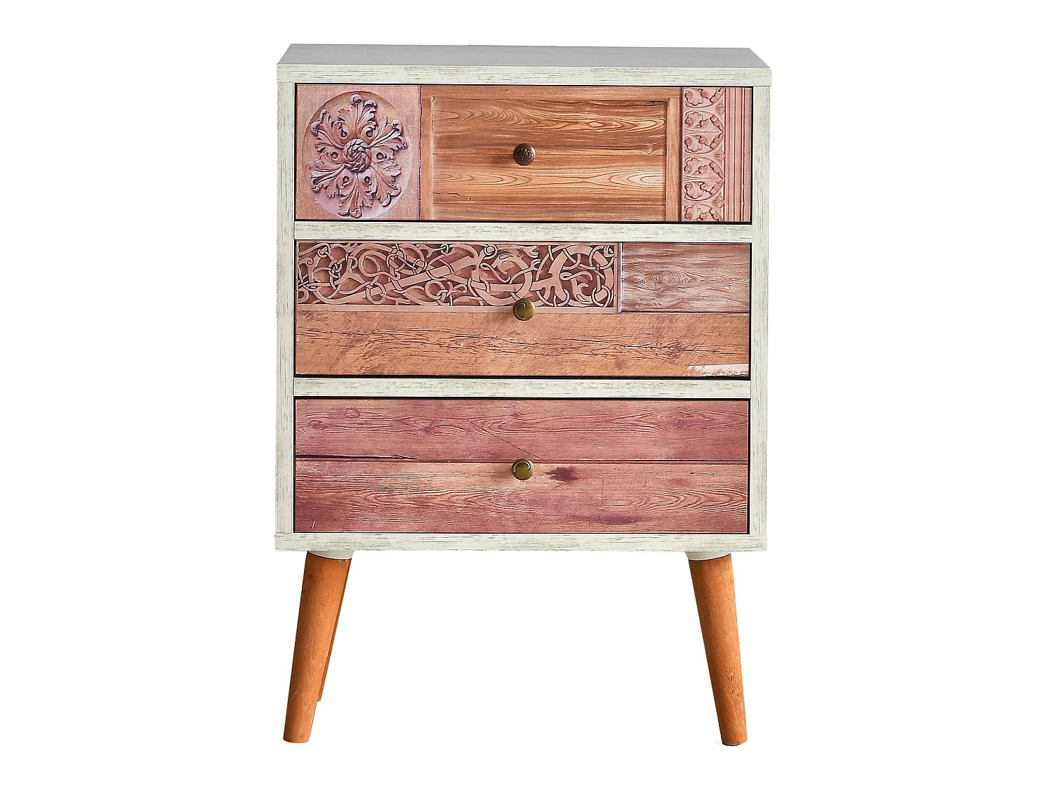 Meuble En Noyer Blanc Avec Panneau De Particules 100% Mélaminé. 50x68x35