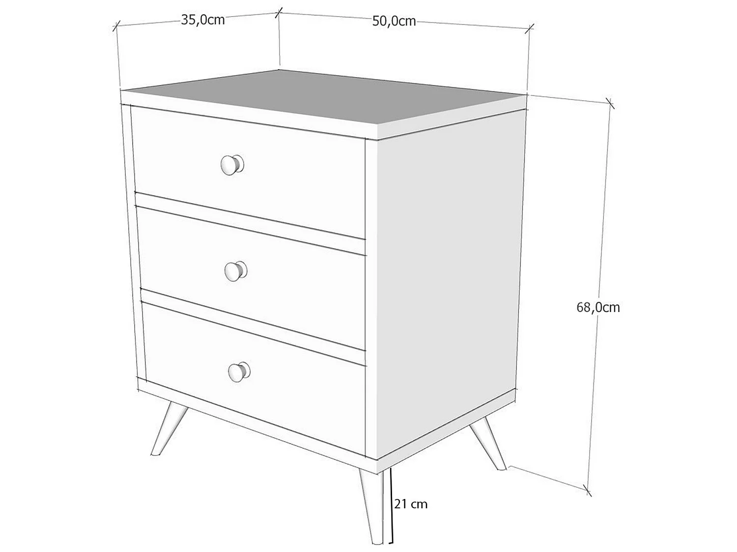 Meuble En Noyer Blanc Avec Panneau De Particules 100% Mélaminé. 50x68x35