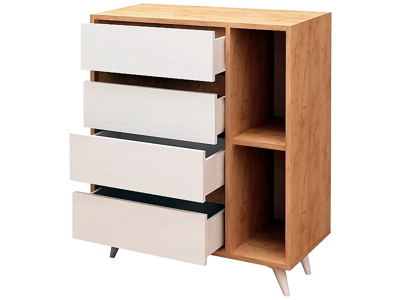 Meuble En Chêne Blanc Avec Panneaux De Particules 100% Mélaminés. 70x86x40