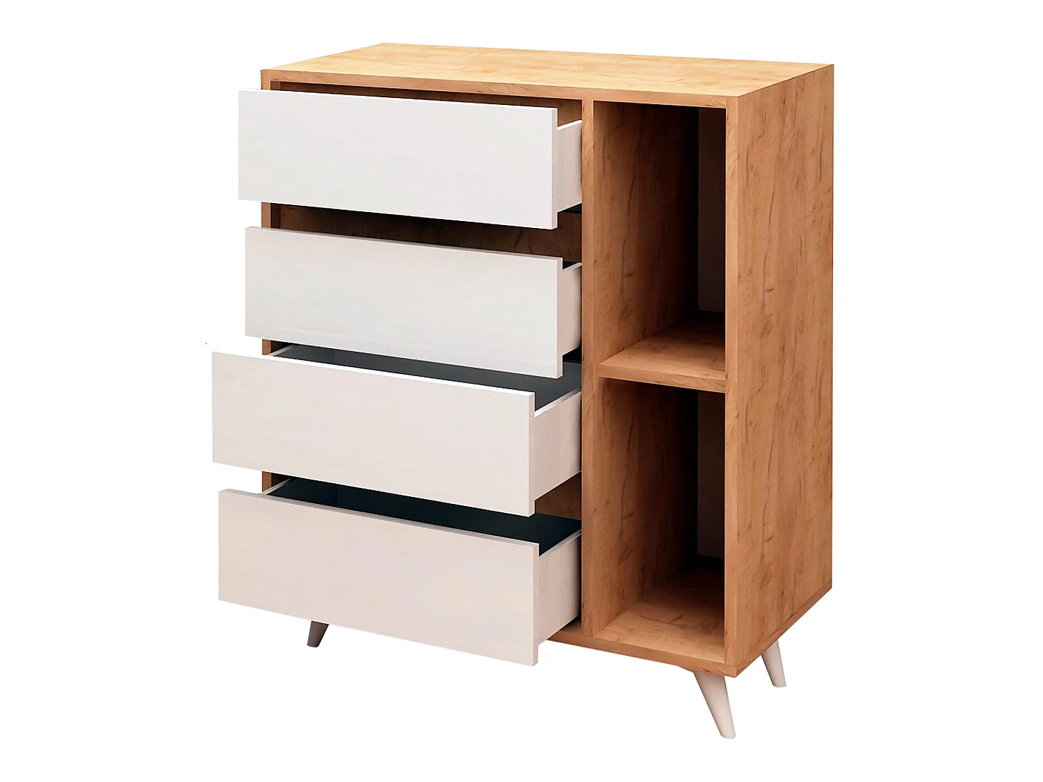 Meuble En Chêne Blanc Avec Panneaux De Particules 100% Mélaminés. 70x86x40