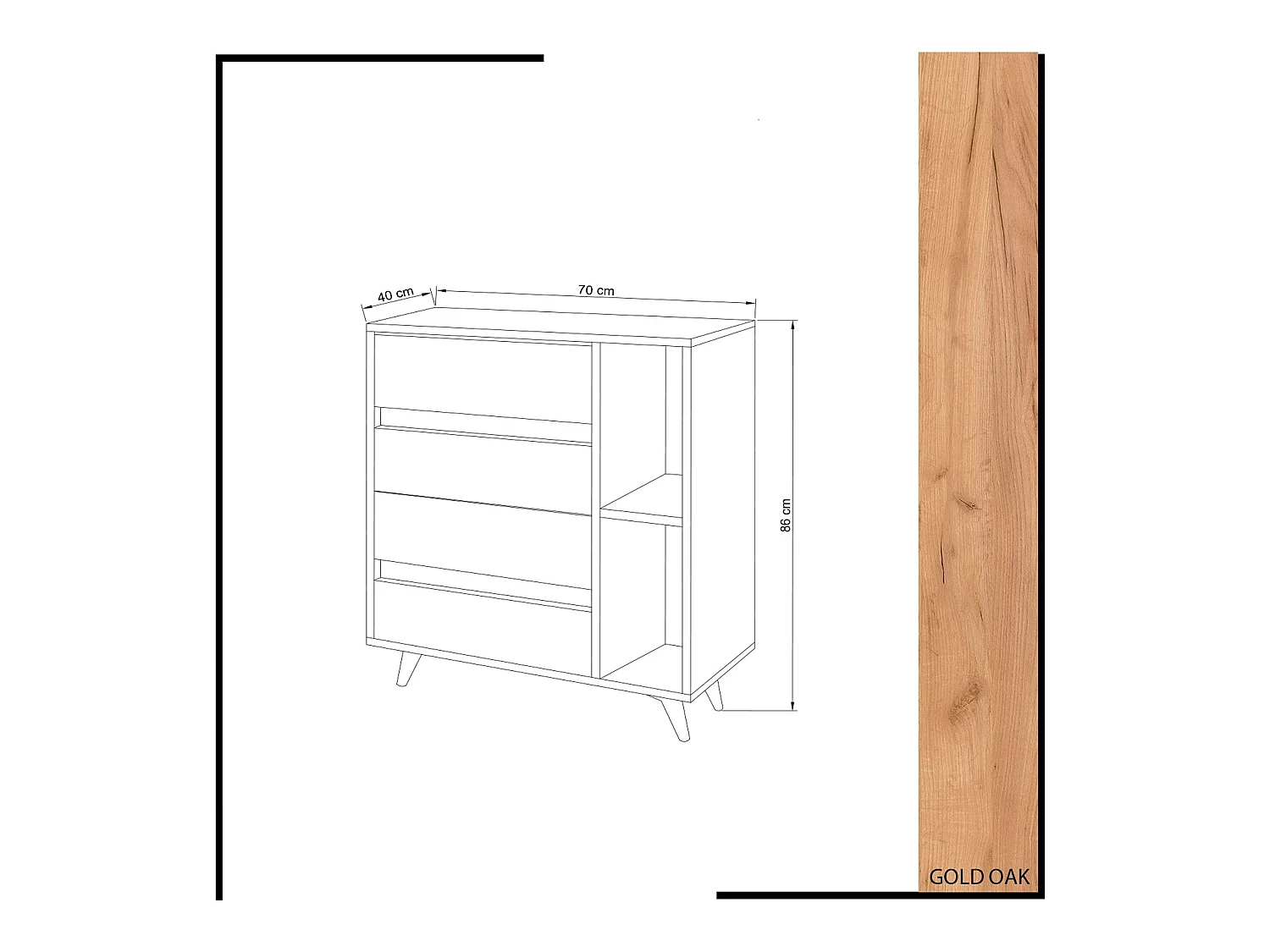 Meuble En Chêne Blanc Avec Panneaux De Particules 100% Mélaminés. 70x86x40