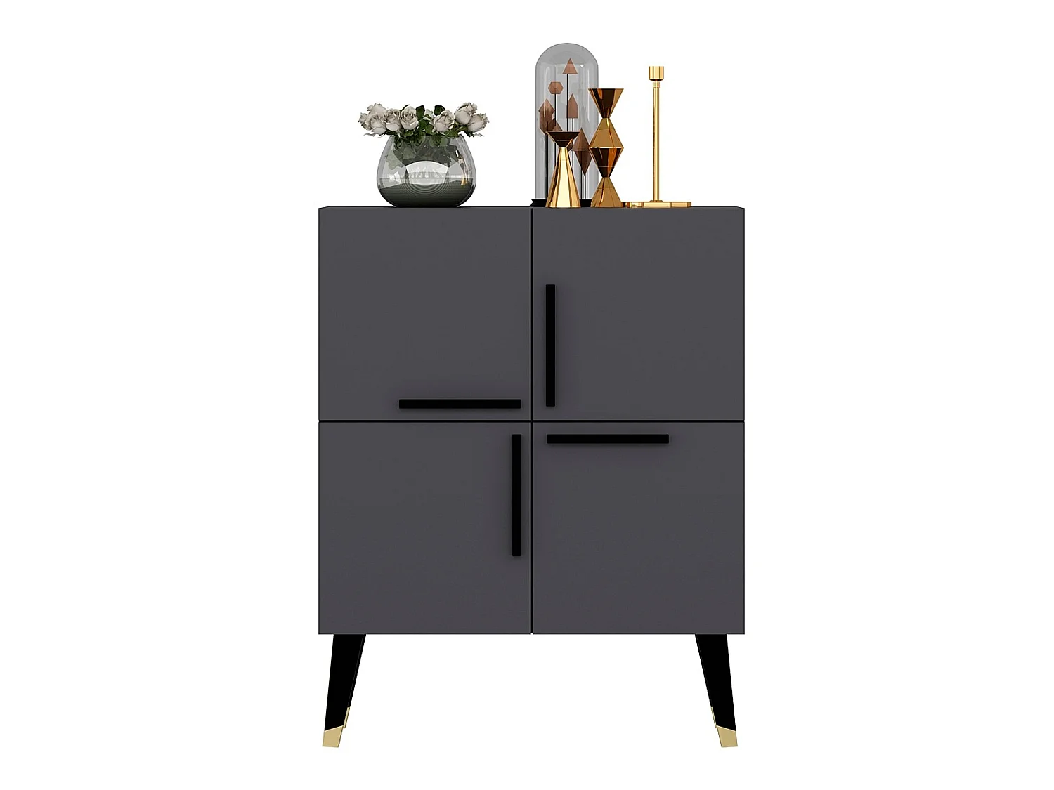 Meuble En Noyer Anthracite Avec Panneau De Particules 100% Mélaminé. 70x90x35