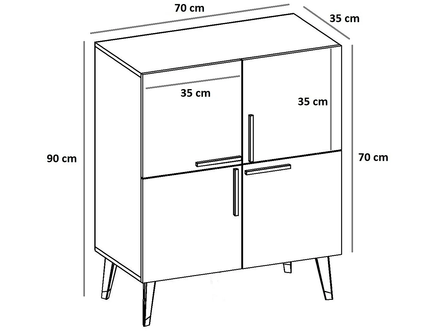 Meuble En Noyer Anthracite Avec Panneau De Particules 100% Mélaminé. 70x90x35