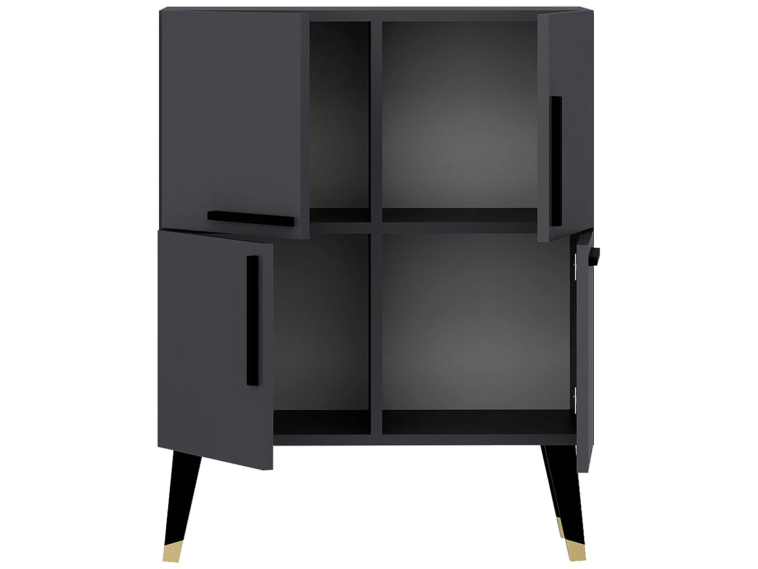 Meuble En Noyer Anthracite Avec Panneau De Particules 100% Mélaminé. 70x90x35