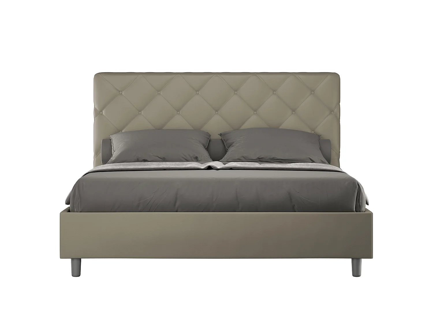 Lit sans sommier rembourré 160x200 similicuir cappuccino Priya