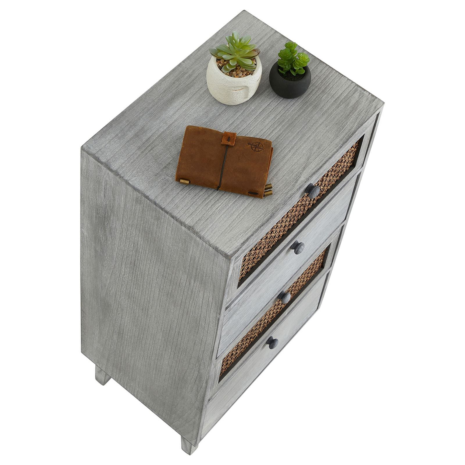 Chiffonnier SEETA petite commode de rangement avec 4 tiroirs au style