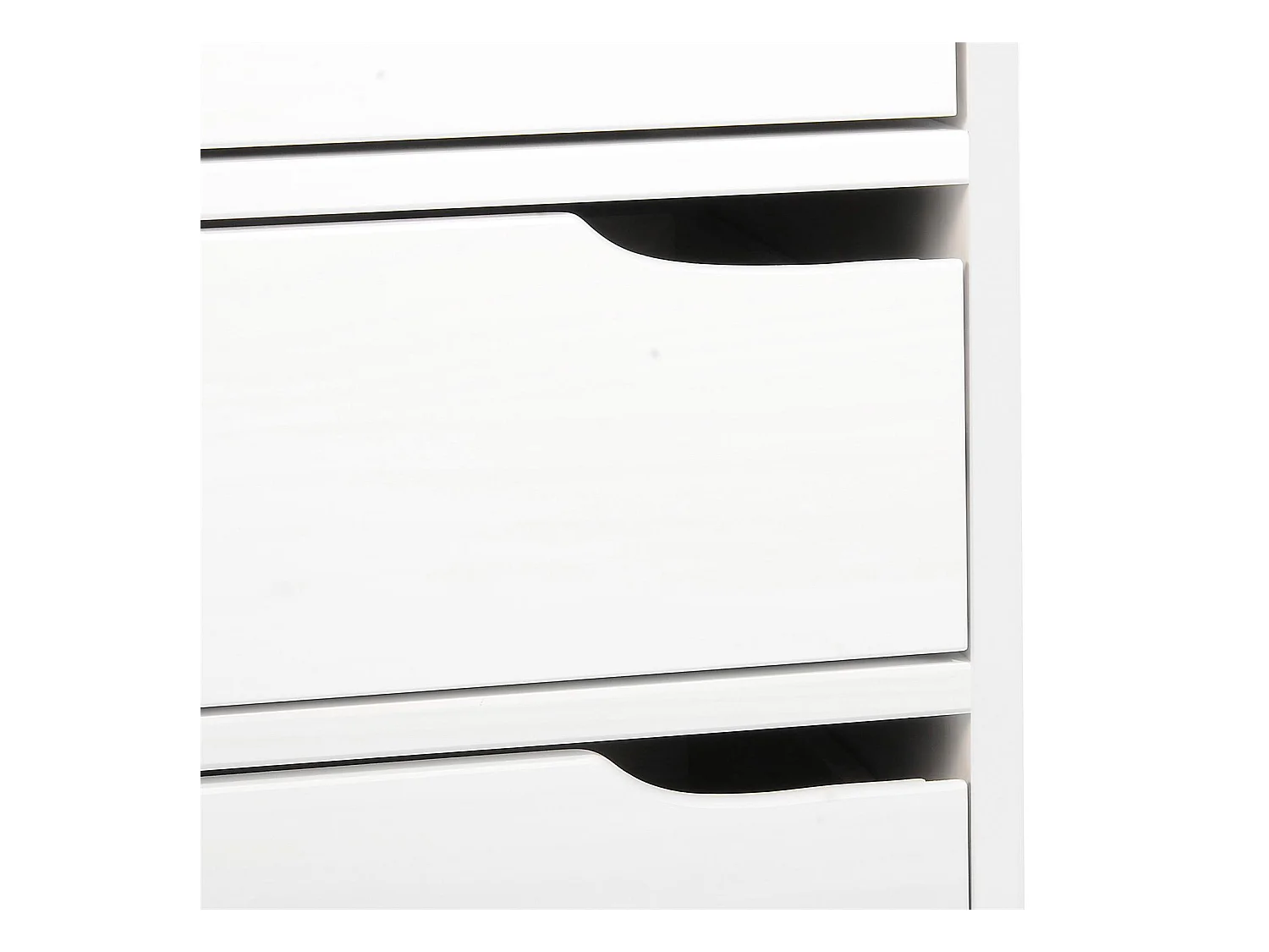 Bureau HUGO avec rangement 5 tiroirs style scandinave en pin massif lasuré blanc